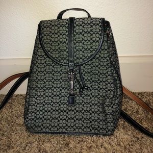 Coach Monogrammed Black/Grey Mini Backpack